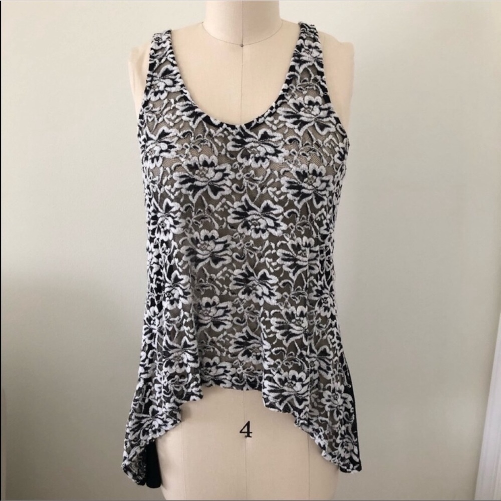 High low lace top